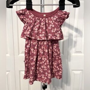 Tea Collection Pink and White Ruffled Tiered Sundress